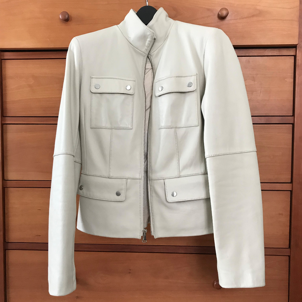 Kenneth Cole Reaction leather moto jacket XS